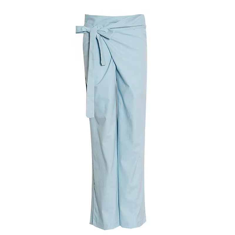 OUDINA Autumn New High Waist Straight Wide Leg Popping Casual Loose Pants Women Trousers