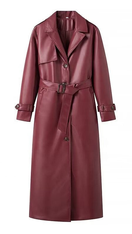 Solid Elegant Long Trench Coat