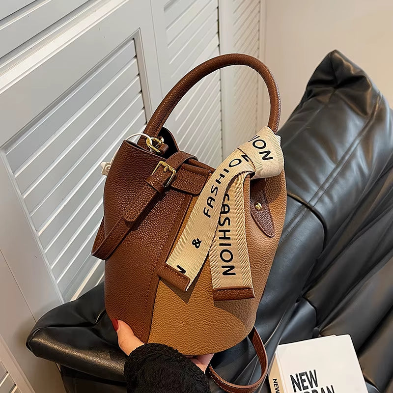 Hot Sale Bucket Bags 2024 Woman'S Popular Small Bucket Hand Bags Females Fashion Scarf Purses for Lady