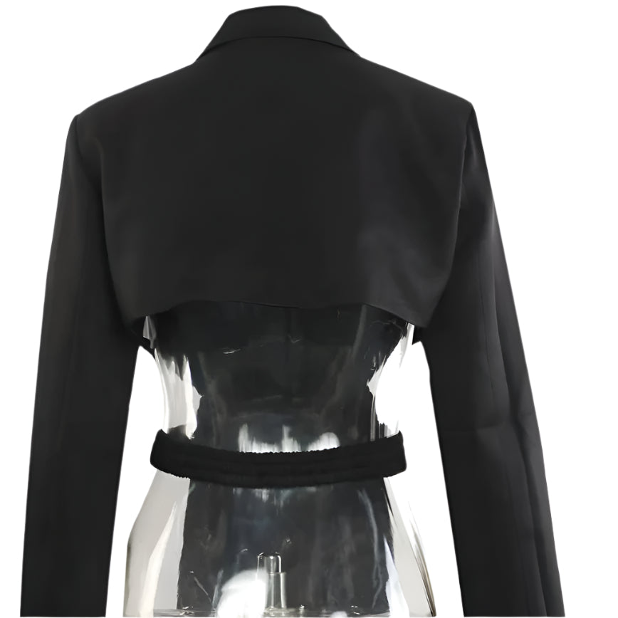 OUDINA Fashion Casual Backless Cut Irregular Women'S Blazer Jacket Simple Ladies Blazers Elegant Blazers for Women