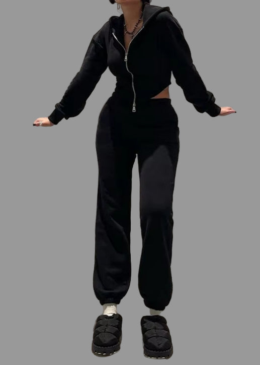 OUDINA Wholesale 2023 Casual 2 Piece Hoodie Set Women New Arrival Zipper Top Slim Pants Suit for Women