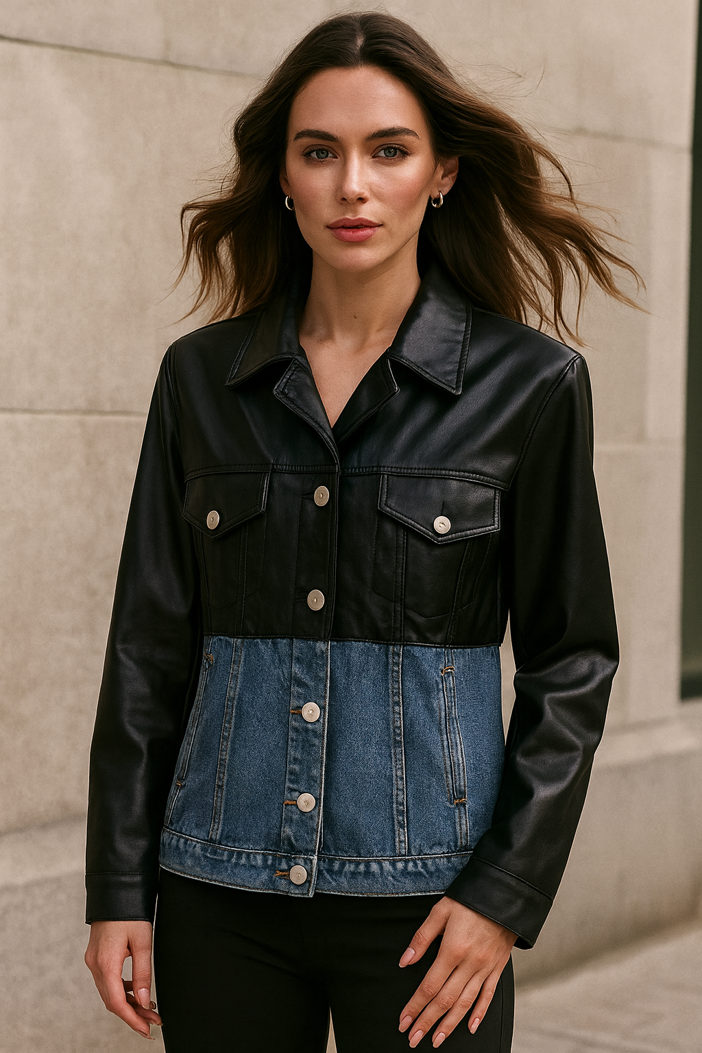 Midnight Edge Cropped Faux Leather Jacket - Elevate Your Style with Bold Elegance