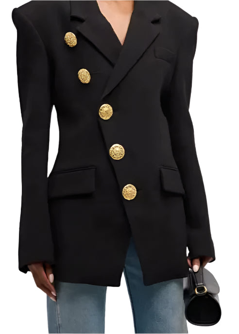 Pearl Button Black Blazers