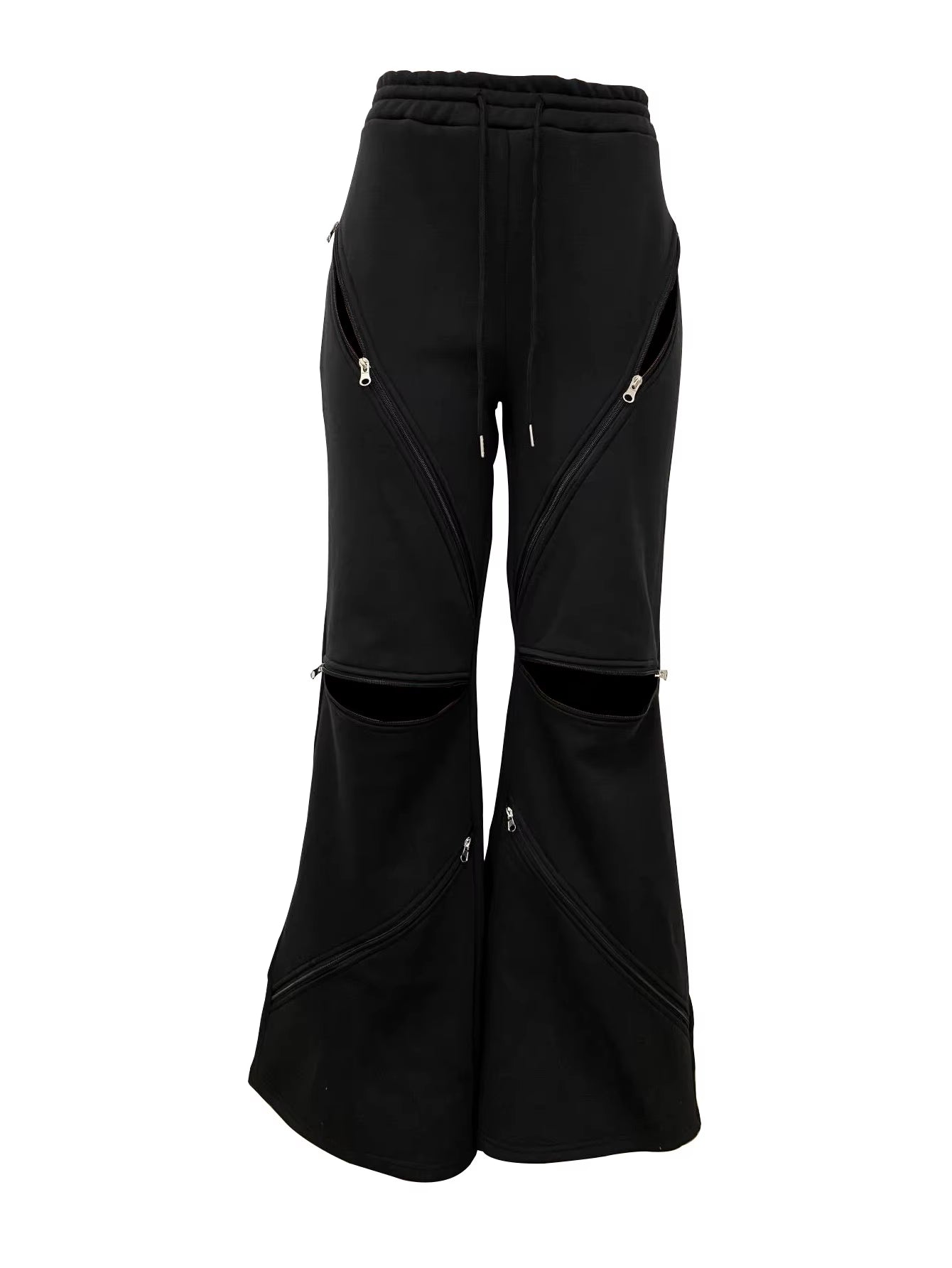 OUDINA Fashion Simple Mid-Waist Solid Drawstring Pants Loose Ladies Pants Casual Women'S Pants