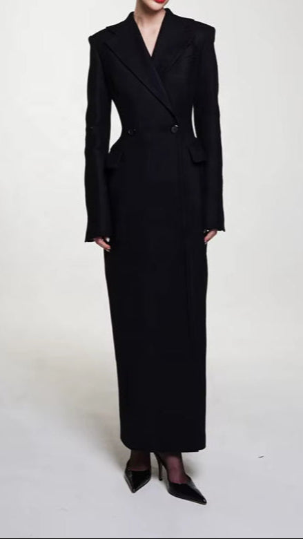 OUDINA Fashion New Elegant Splice Formal Long Ladies Jacket Solid Women Blazer Casual Blazer Jacket