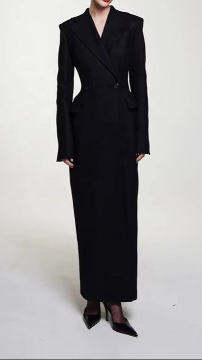 OUDINA Fashion New Elegant Splice Formal Long Ladies Jacket Solid Women Blazer Casual Blazer Jacket