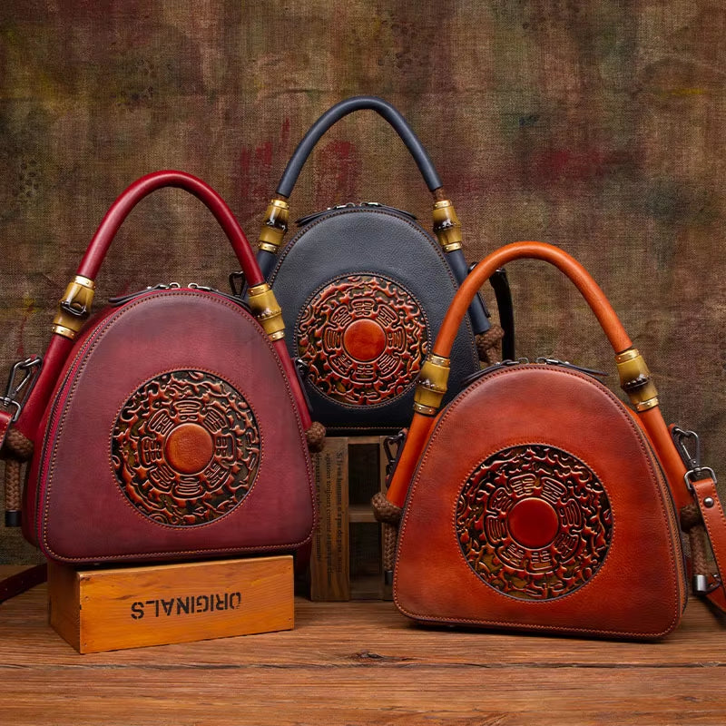 WESTAL Luxury Handmade Embossed Crossbody Bags Women Retro Shell Handbags Women Shoulder Bag Ladies Genuine Leather Handbag