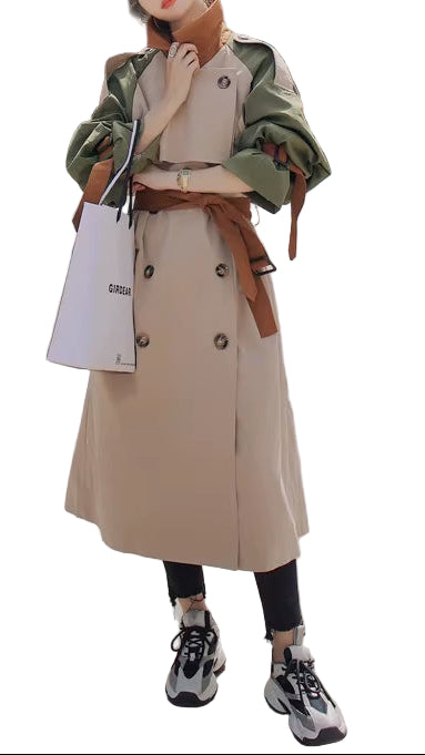 OUDINA Hot Selling Loose Casual Ladies Jackets and Coat Womens Long Windbreaker Women'S Trench Coats