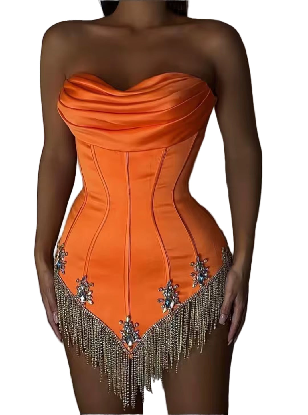 Tassel Chain Bandage Dress 