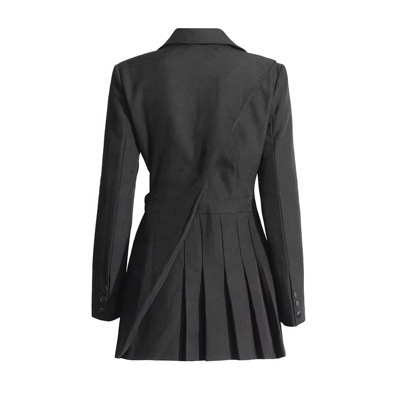 Asymmetric Hollow Splicing Blazer Dresses V Neck Suits for Women Elegant Women'S Blazer