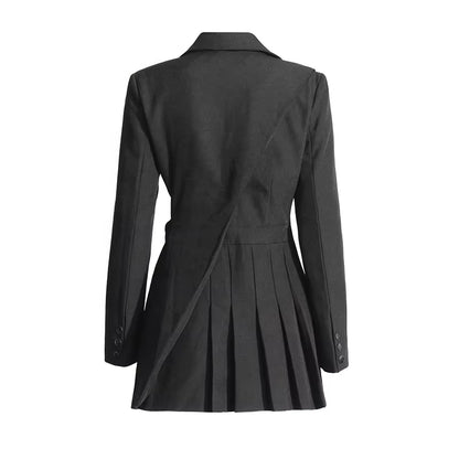 Asymmetric Hollow Splicing Blazer Dresses V Neck Suits for Women Elegant Women'S Blazer