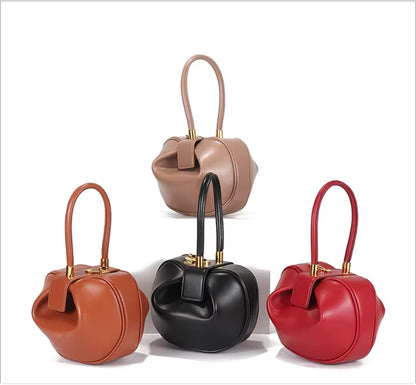 Genuine Leather Women'S Bag European and American Niche Design Handbag Wonton Dumpling Bag