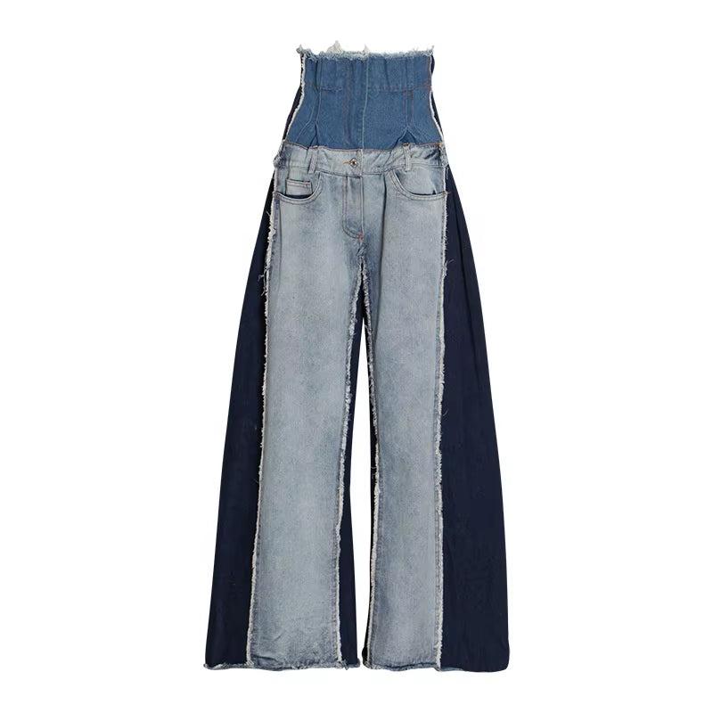 OUDINA Trend Boutique Loose Flared Trousers Mopping Casual Baggy Femmes Pants for Women'S Jeans