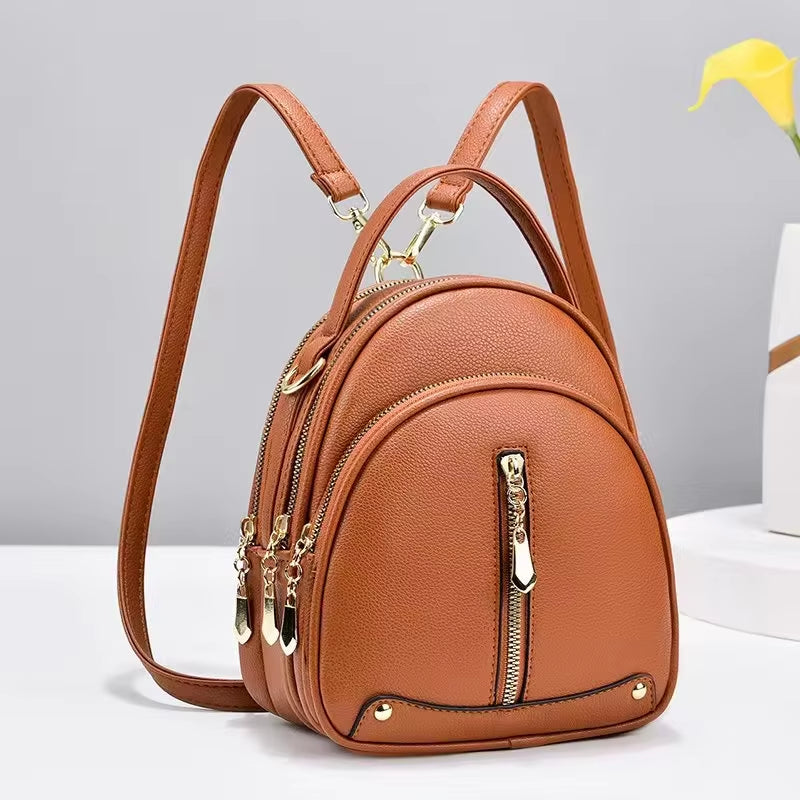 Backpack Female New Backpacks for Women Black Travel Backpack Soft Leather School Bags for Teenage Girls
