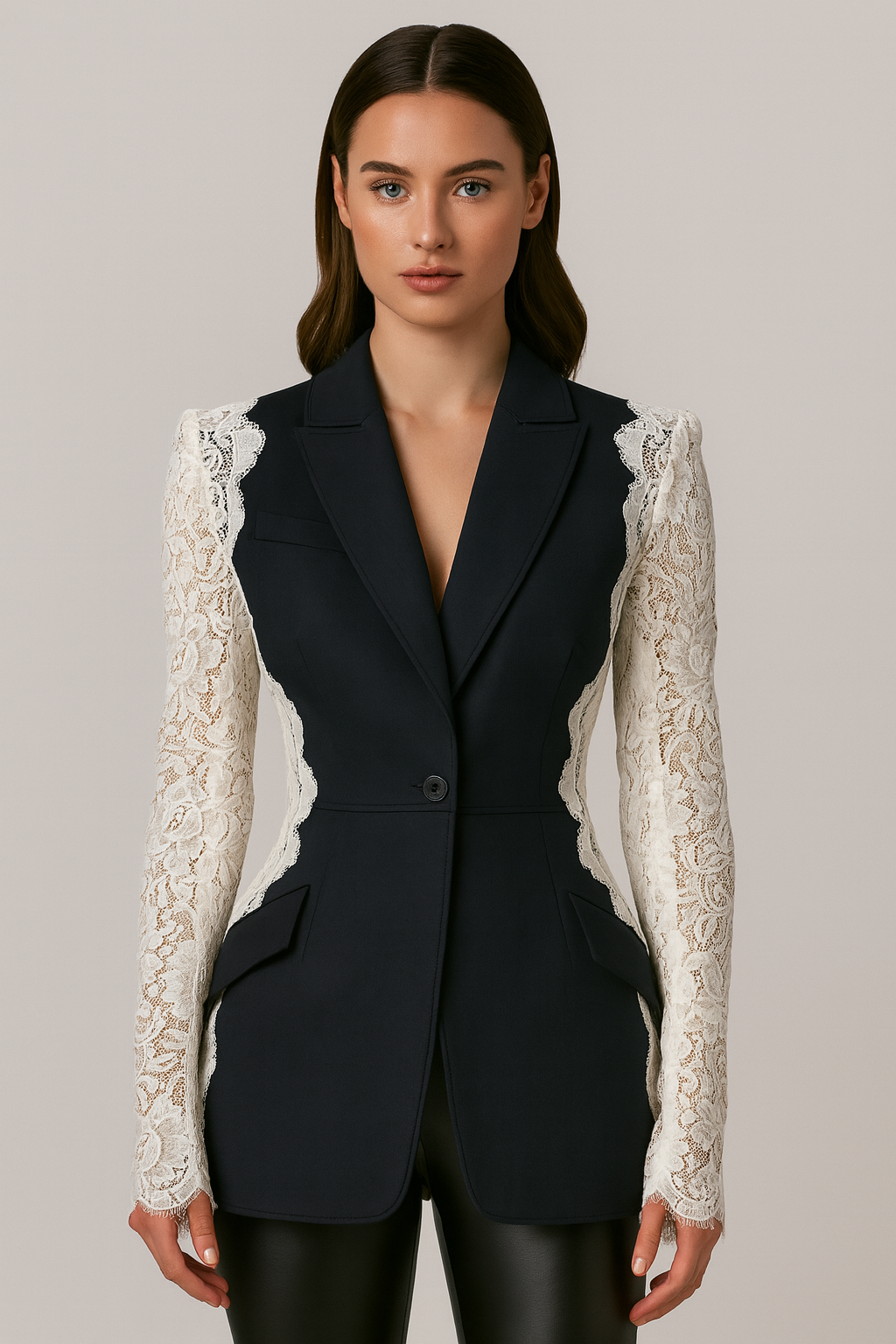Lace Panel Blazer