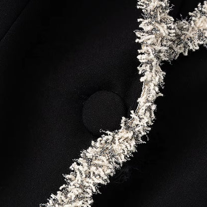 OUDINA High End New Winter Casual Elegant Sequin Blazer Women Office Two Piece Ladies Skirt Suits