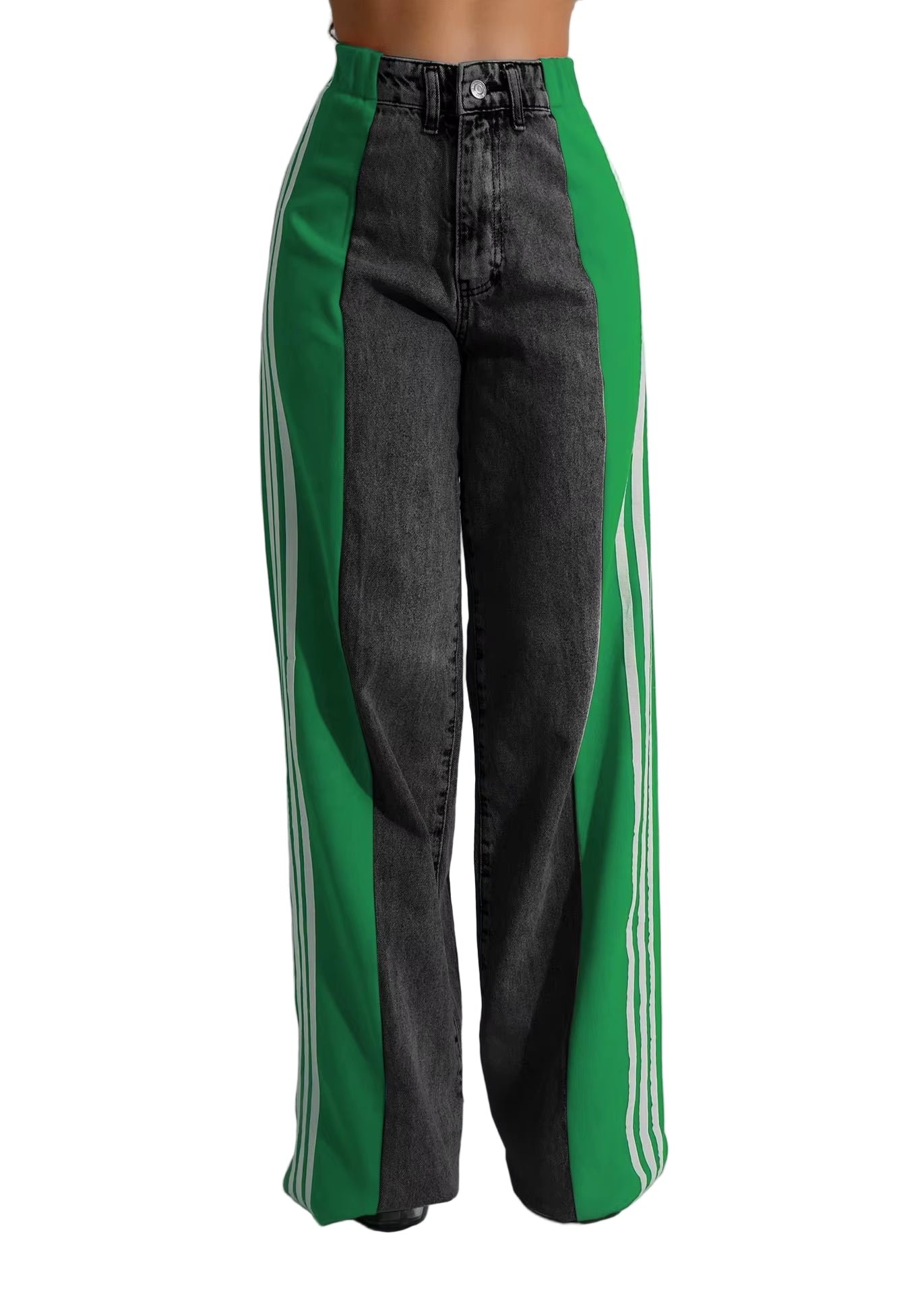 OUDINA Trend Hot Selling Both Sides Tassel Printed Fringed Trousers Casual Pants for Women