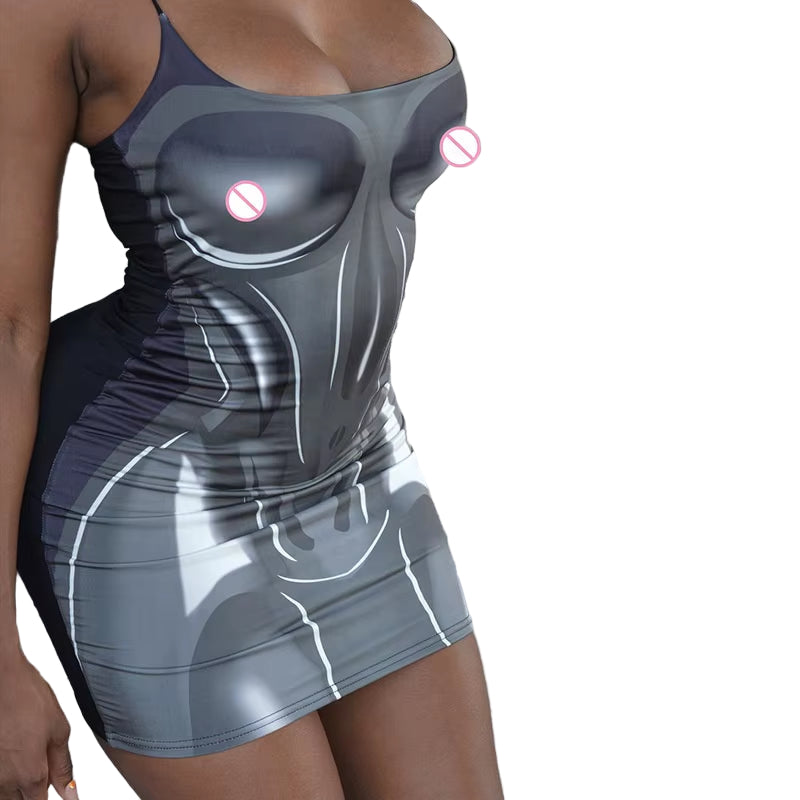3D Body Print Bodycon Dress