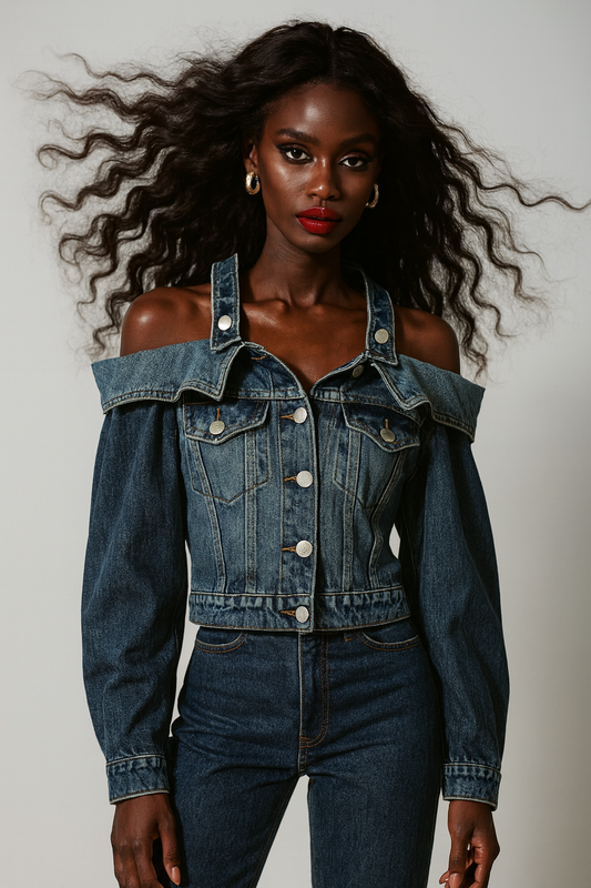 Chic Reversible Strap Denim Jacket for Effortless Style