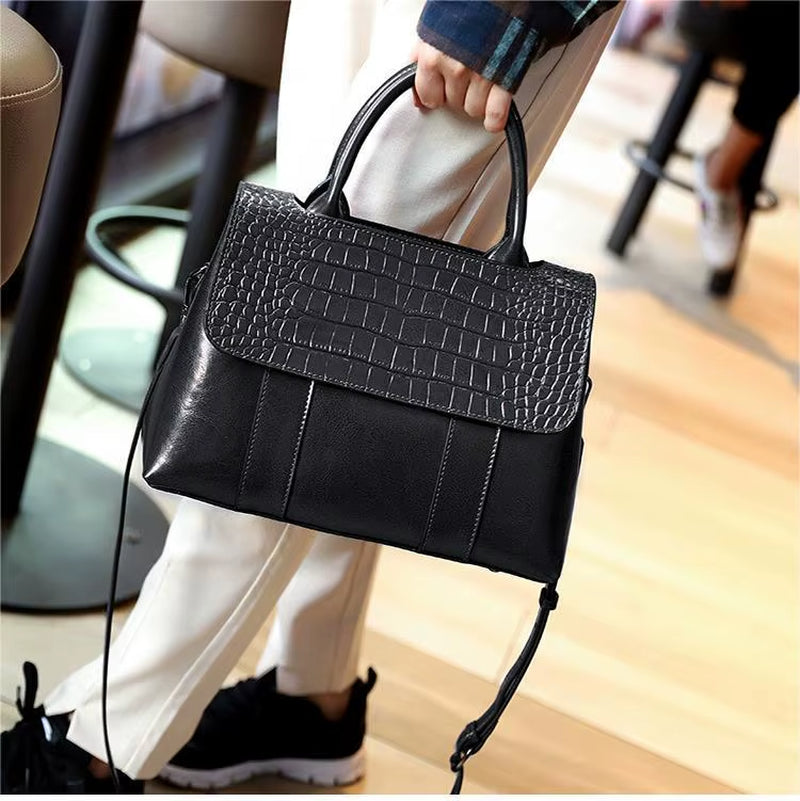 WESTAL Leather Ladies Handbags Large Capacity Leather Shoulder Bag Handbags Genuine Leather Handbags for Women
