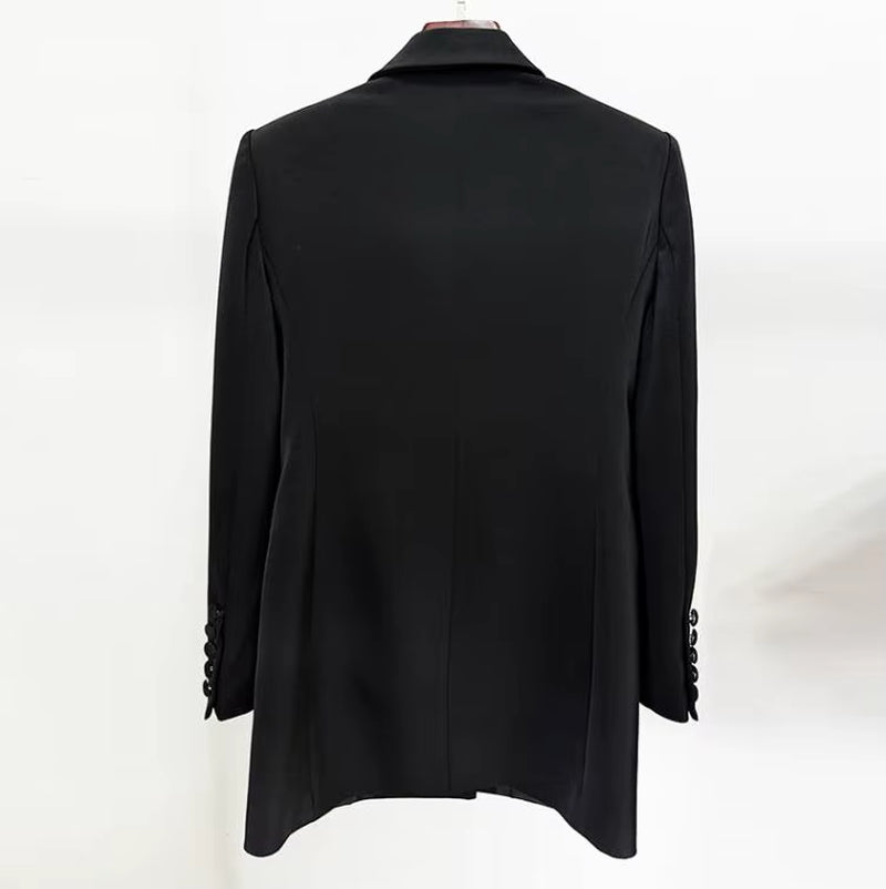 Heavy Industry Beads Blazer Coat Diamond-Embedded Slim-Fit Suit Jacket