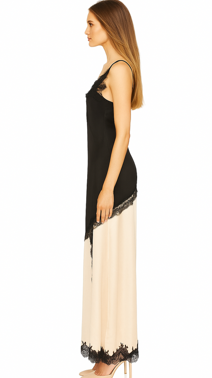 Noir et Ivoire Lace Slip Dress
