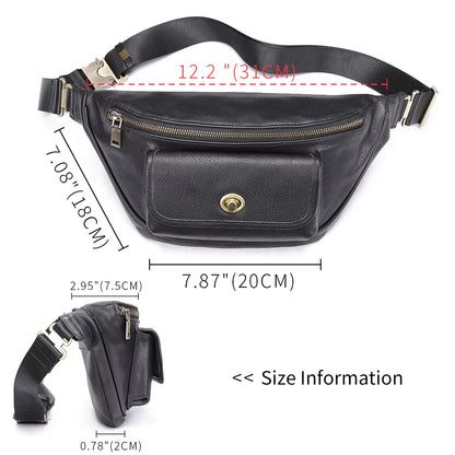 MARRANT Men Single Shoulder Daypack Crossbody Chest Sling Bag Genuine Leather Fanny Pack Leather Waist Bag for Men