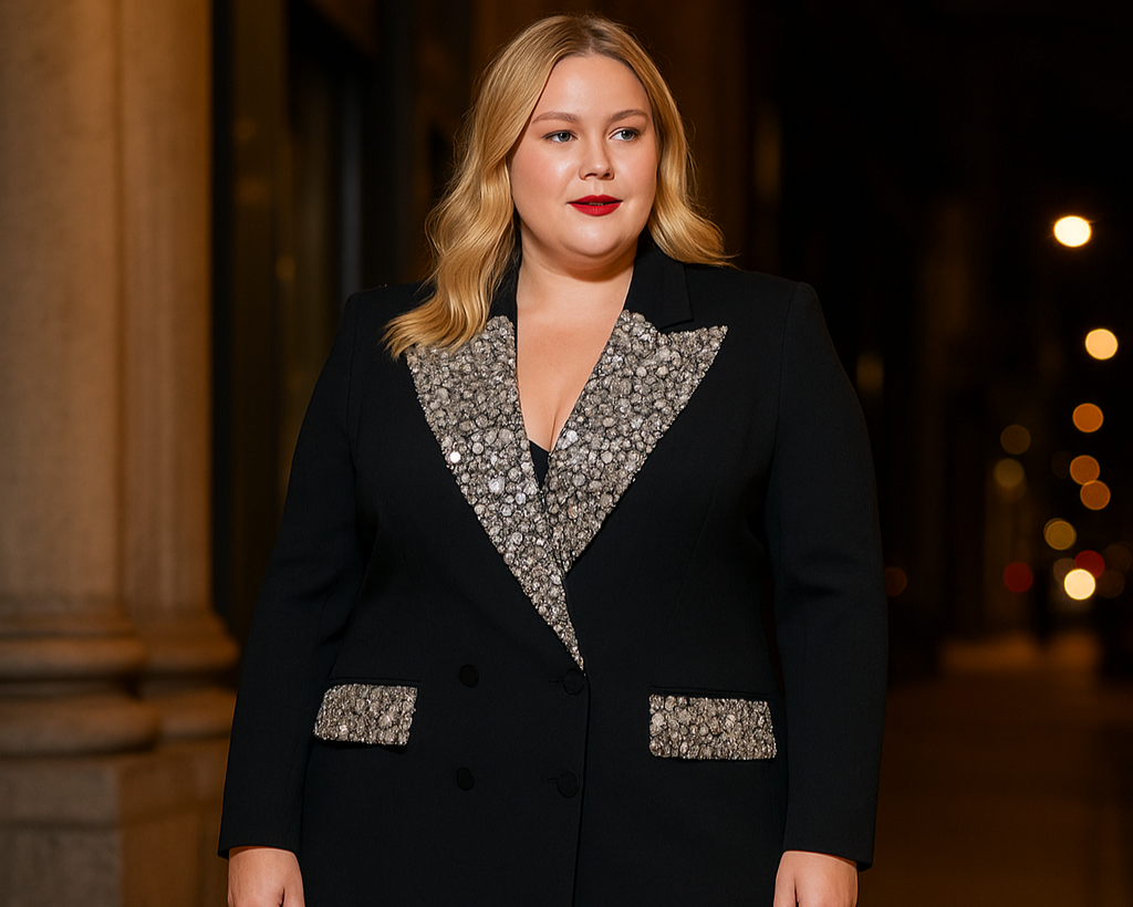 Heavy Industry Beads Blazer Coat Diamond-Embedded Slim-Fit Suit Jacket
