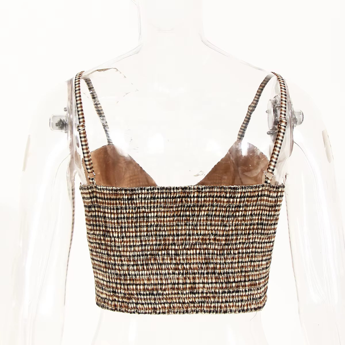 OUDINA New Arrivals Fall Plaid Vest Top Women Blouse Shirts Two Piece Set Women'S Blouses