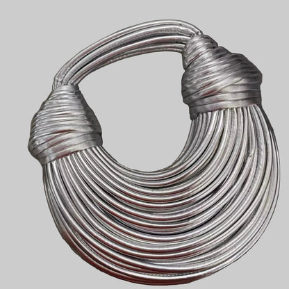 2024 New Fashion Luxury Designer Handbags Woven Noodle Crossbody Bag Rope Knotted Pulled Clutch Bag Women Rainbow Mini Hand Bag