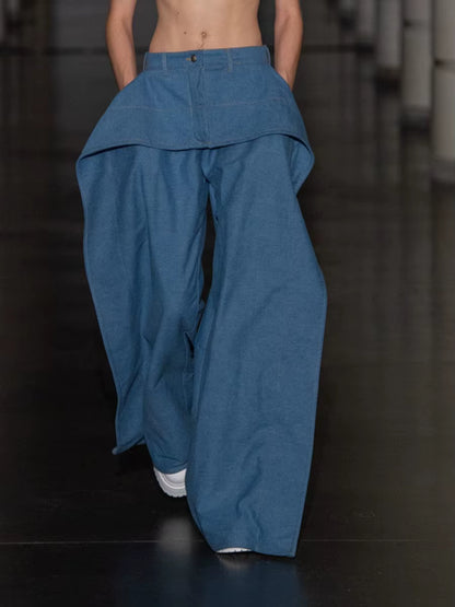 OUDINA Wholesale Fashion High Waist Straight-Leg Jean Pants Casual Jeans Trousers for Women