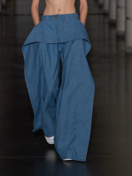 OUDINA Wholesale Fashion High Waist Straight-Leg Jean Pants Casual Jeans Trousers for Women