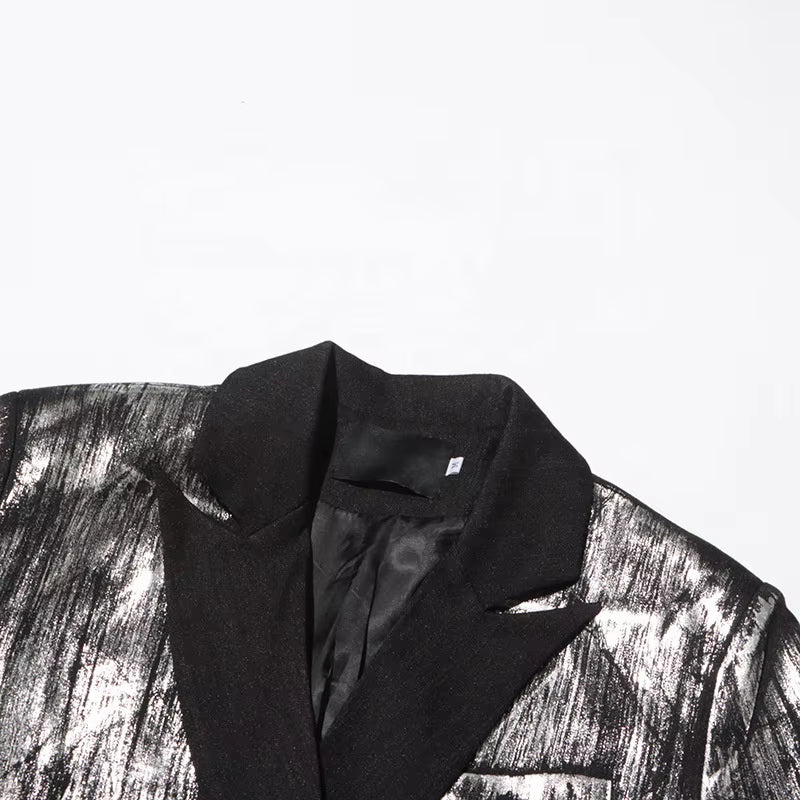 OUDINA Trendy Simple Printed Paint Trench Coat Women Casual Long Coat Single-Button Women'S Trench Coats