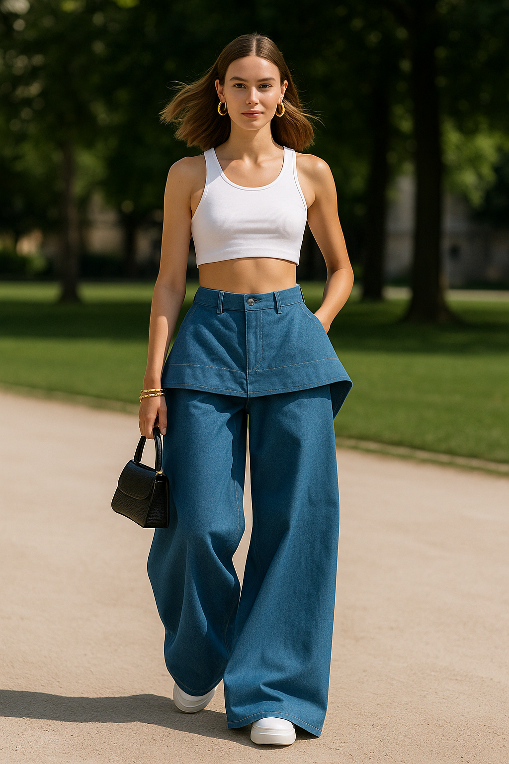 Overshield Wide-Leg Denim Trousers"