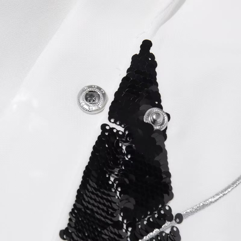 OUDINA New High-End Casual Fashion Collage Sequin Design One Button Blazer Femmes Blazers for Women