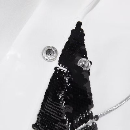 OUDINA New High-End Casual Fashion Collage Sequin Design One Button Blazer Femmes Blazers for Women