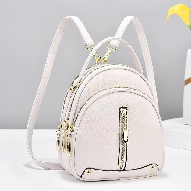 Backpack Female New Backpacks for Women Black Travel Backpack Soft Leather School Bags for Teenage Girls