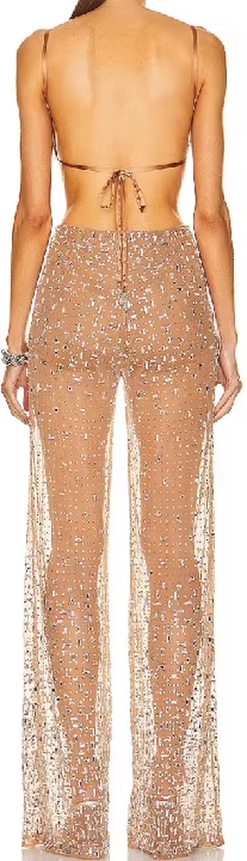  Sequin  Mesh Jumpsuit 