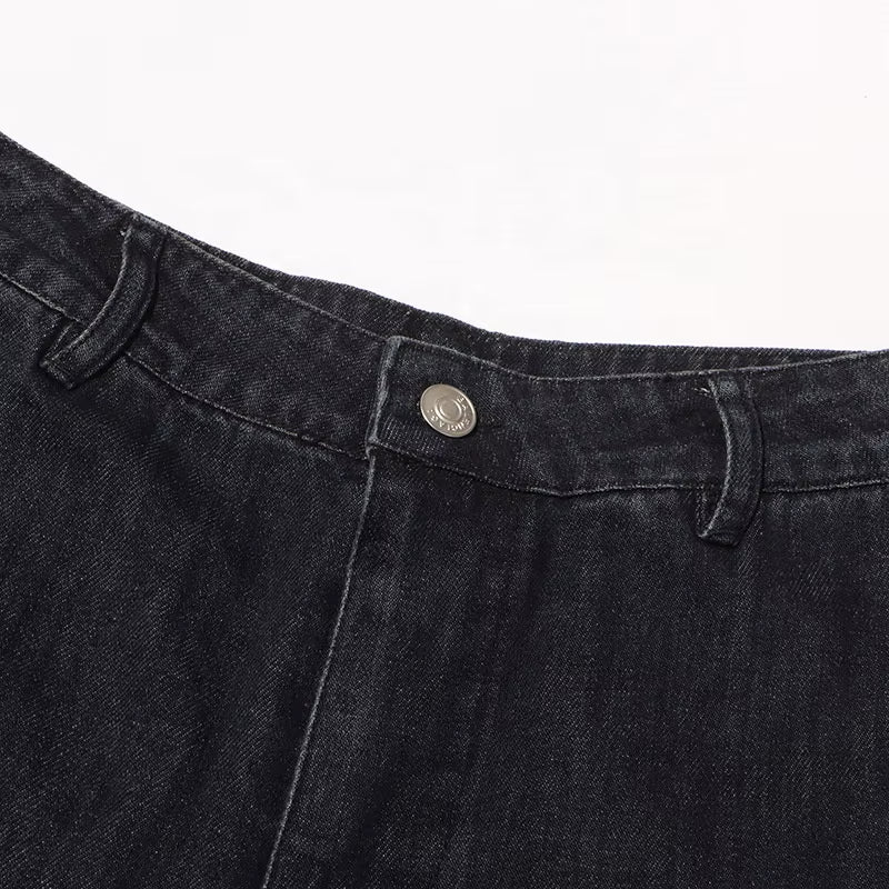 OUDINA Fashion Rivet Jeans for Women High Waist Hollow Women'S Denim Jeans Streetwear Straight Women'S Jeans