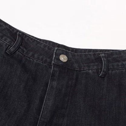 OUDINA Fashion Rivet Jeans for Women High Waist Hollow Women'S Denim Jeans Streetwear Straight Women'S Jeans