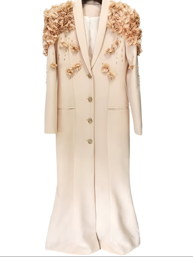 OUDINA High Quality Manufacturer Beaded Flower plus Size XXXL Long Gown Dinner Dress Evening Dress for Women