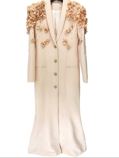 OUDINA High Quality Manufacturer Beaded Flower plus Size XXXL Long Gown Dinner Dress Evening Dress for Women