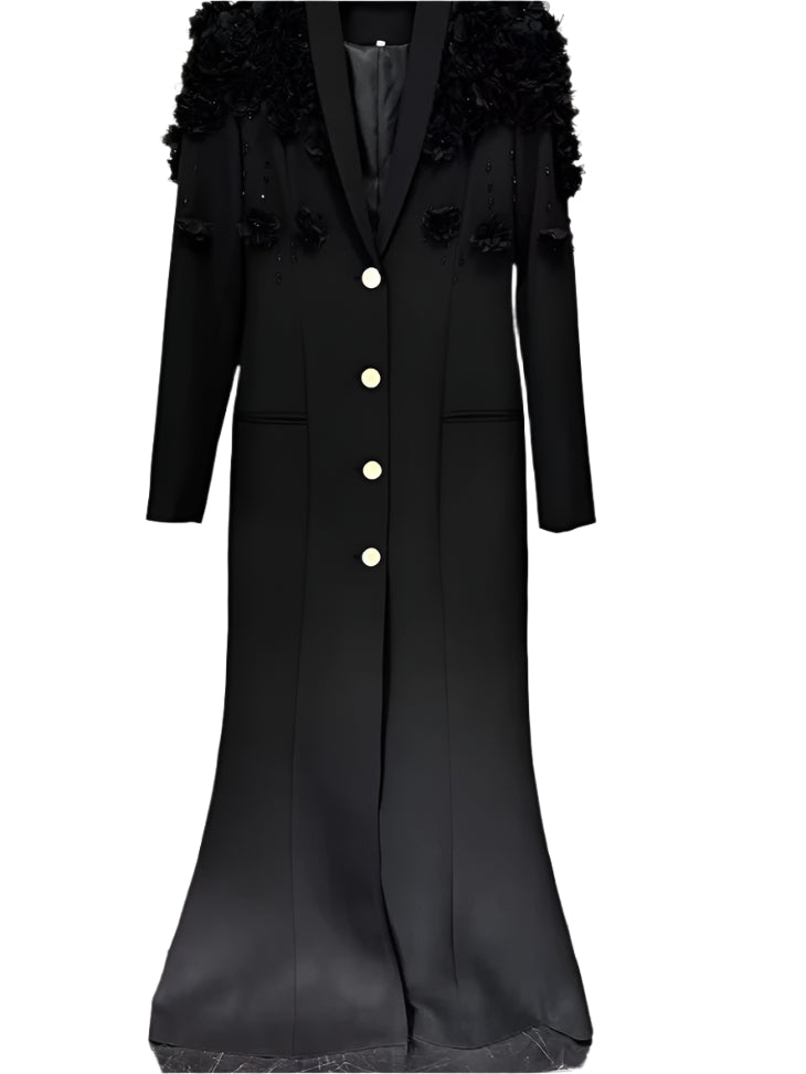 OUDINA High Quality Manufacturer Beaded Flower plus Size XXXL Long Gown Dinner Dress Evening Dress for Women