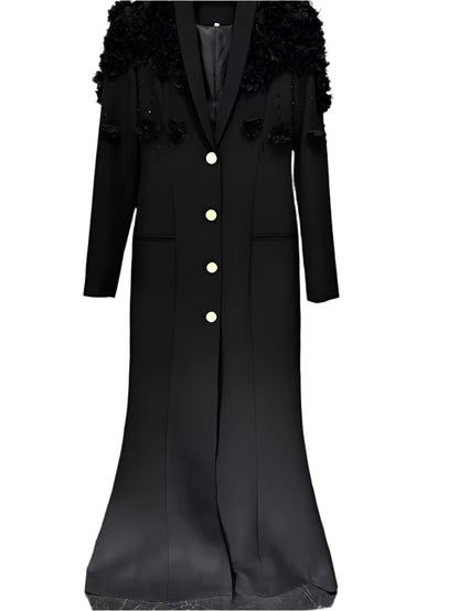 OUDINA High Quality Manufacturer Beaded Flower plus Size XXXL Long Gown Dinner Dress Evening Dress for Women