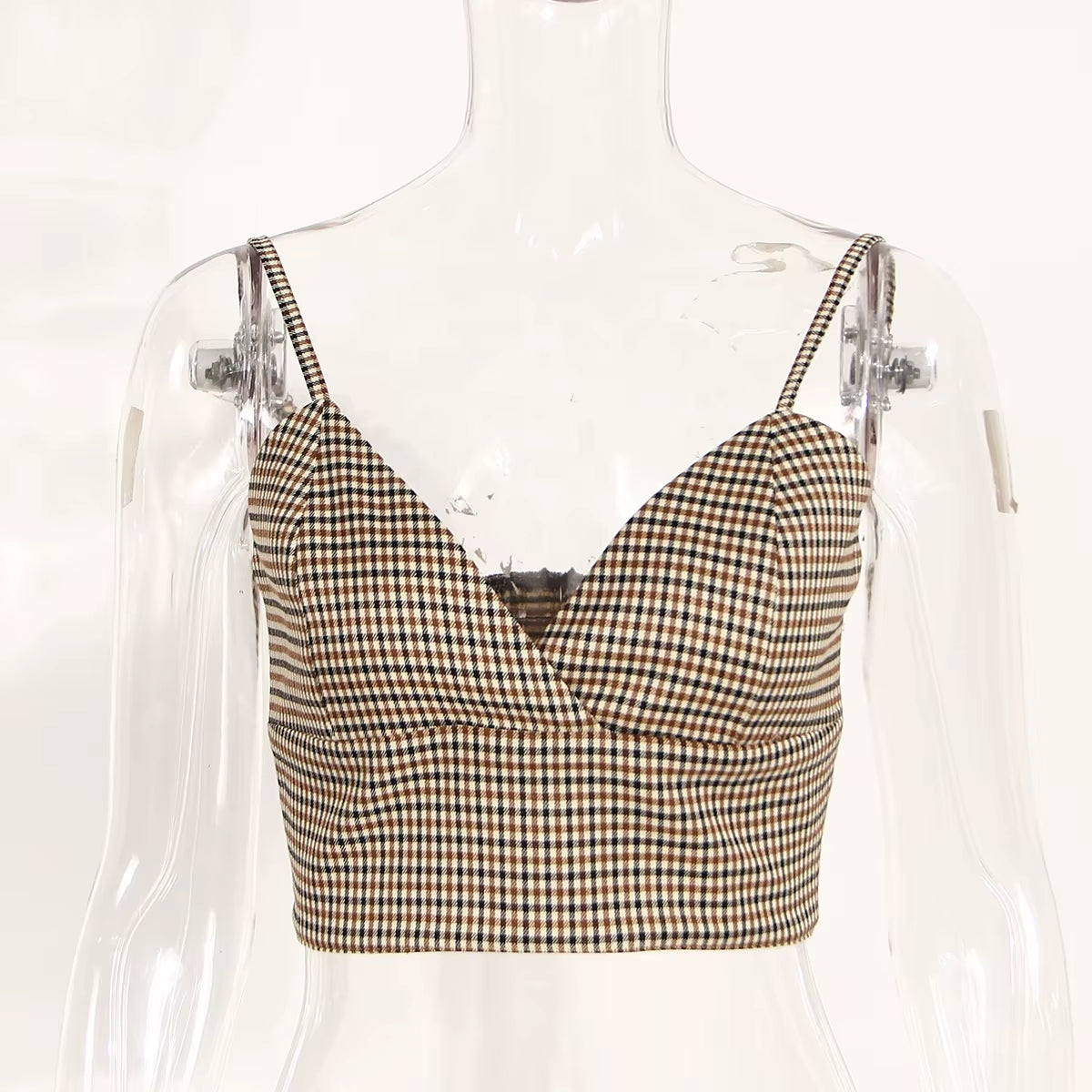 OUDINA New Arrivals Fall Plaid Vest Top Women Blouse Shirts Two Piece Set Women'S Blouses