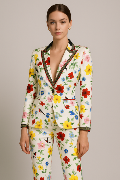 Elevate Your Style with the Lira Floral V-Neck Suit