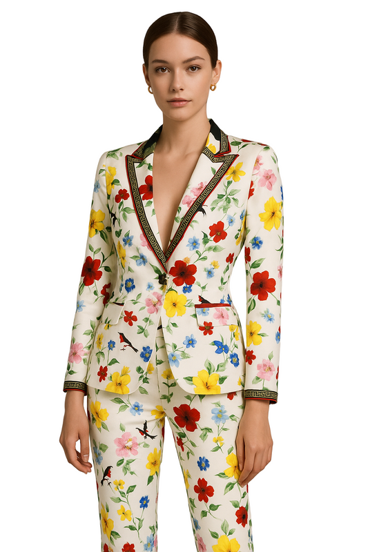 Elevate Your Style with the Lira Floral V-Neck Suit