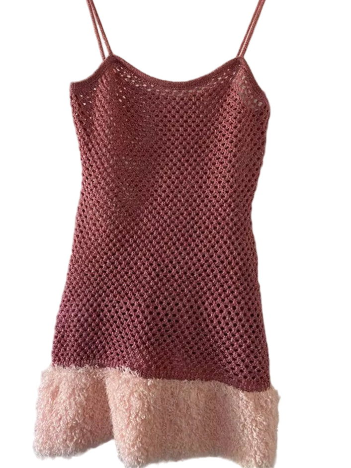 Tassel Beaded Mesh Bodycon Dress 
