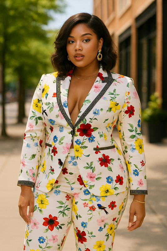 Elevate Your Style with the Lira Floral V-Neck Suit