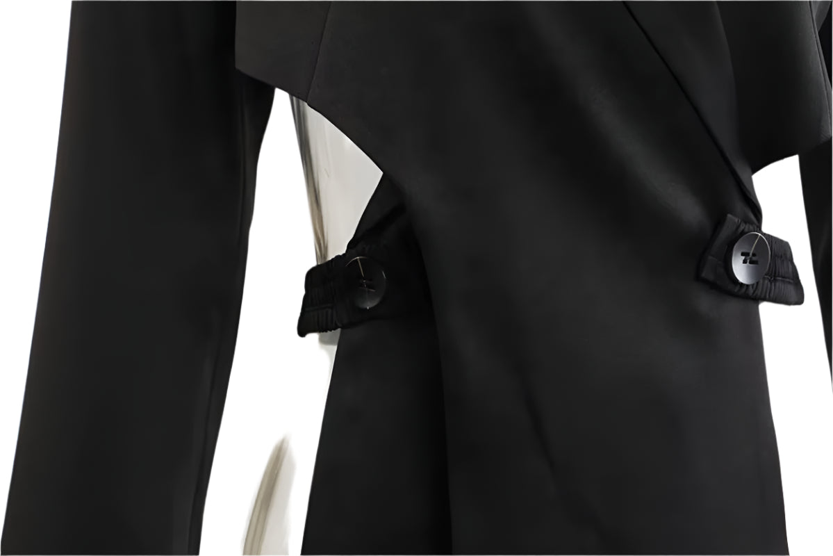 OUDINA Fashion Casual Backless Cut Irregular Women'S Blazer Jacket Simple Ladies Blazers Elegant Blazers for Women